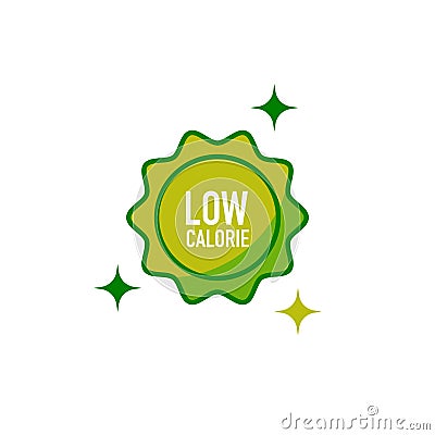 Green label Low-calorie. vector sign Vector Illustration