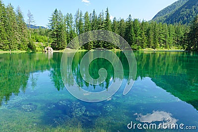 Green lake (GrÃ¼ner see) in Bruck an der Mur, Austria Stock Photo