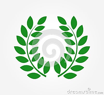 Green laurel leaf wreath Vector Illustration