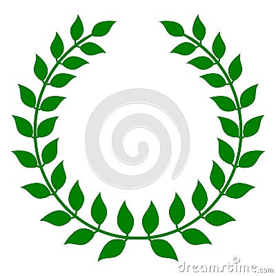 Green Laurel Wreath Vector Illustration