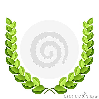 Green laurel wreath Vector Illustration