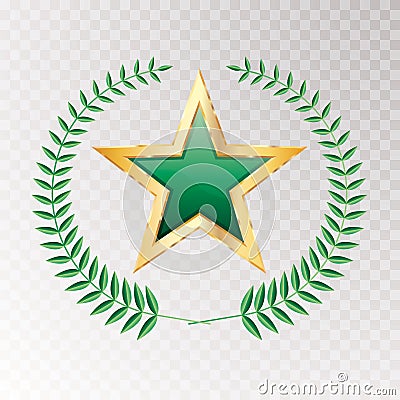 Green laurel wreath Vector Illustration