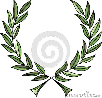 Green laurel wreath Vector Illustration