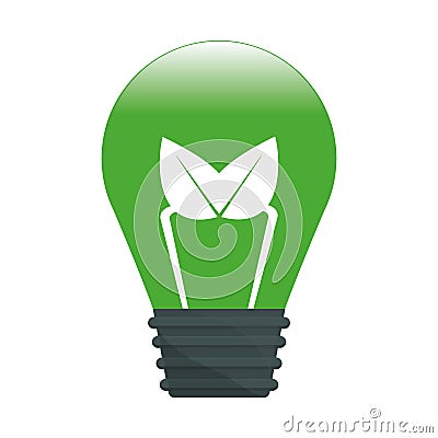 Green leaf bulb image design Cartoon Illustration