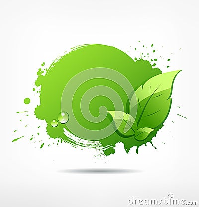 Green leaf concept ecology Cartoon Illustration