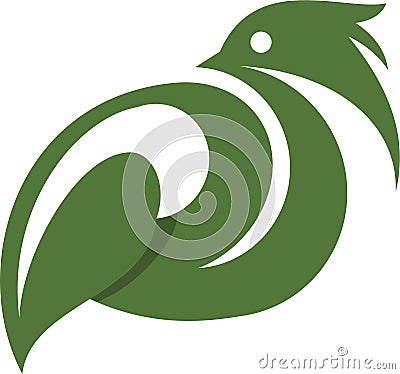 Green Leaf Eagle Logo Vector Illustration