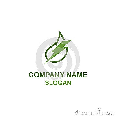 Green leaf energy logo. Stock Photo