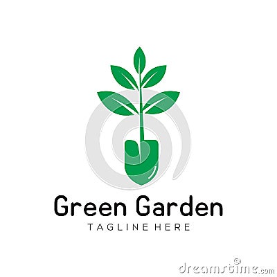 Green leaf garden logo and icon design Vector Illustration