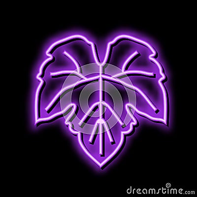 green leaf grape neon glow icon illustration Vector Illustration