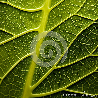Close Up Image Of Sunflower Leaf: Organic Contours And Environmentalism Stock Photo