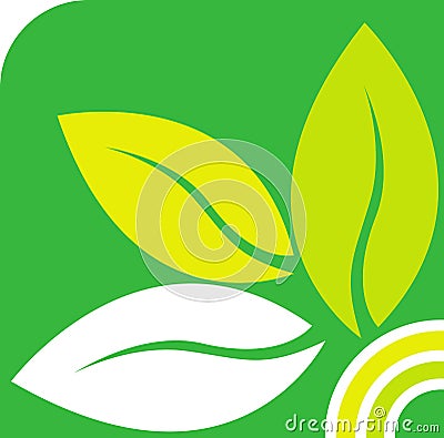 Green leaf logo Vector Illustration