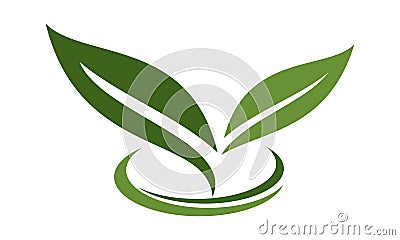 Green Leaf Logo Design Template Vector Illustration