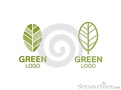 Green leaf logo. Organic concept Vector Illustration