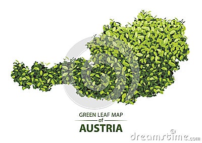 Green leaf map of austria vector illustration of a forest is concept Vector Illustration