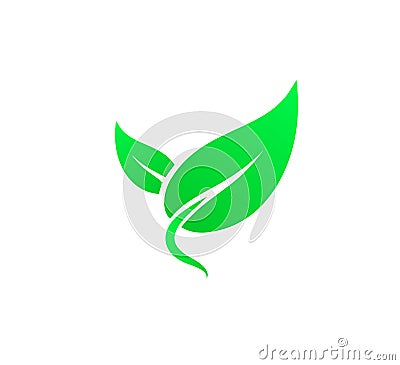 Green leaf new trendy vector icon for vegan, bio eco design. Cartoon Illustration