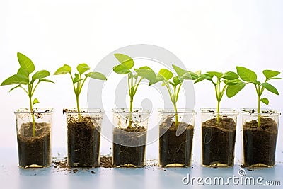 Green leaf planting young ground grow gardening spring growth agriculture seed fresh Stock Photo