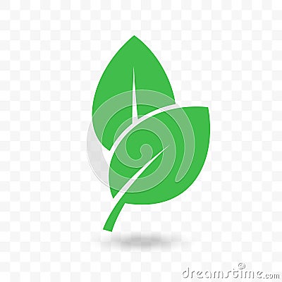 Green leaf vector vegan, bio or eco food icon Vector Illustration