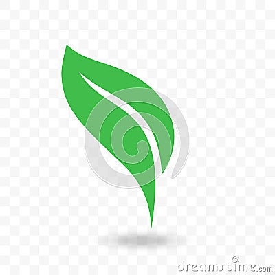 Green leaf vector vegan, bio or eco icon Vector Illustration