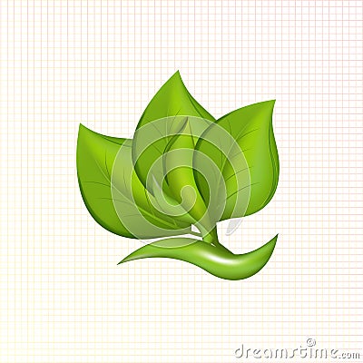 Green leafs plant icon logo vector image Vector Illustration