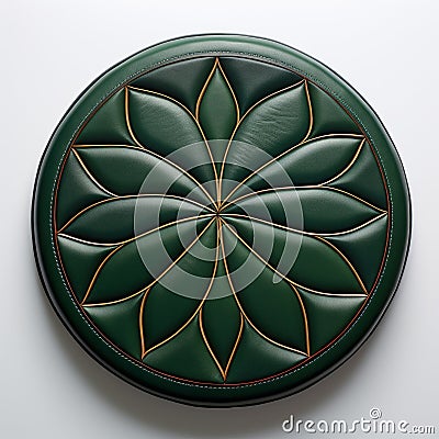 Green Leather Flower: A Masterpiece Of Craftsmanship Stock Photo