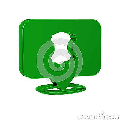 Green Leather icon isolated on transparent background. Stock Photo