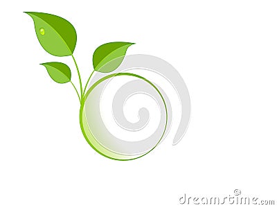 Green leaves logo Vector Illustration