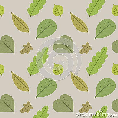 Green leaves pattern, seamless paper, light background, botanical ornament, scrapbooking, wall paper Stock Photo