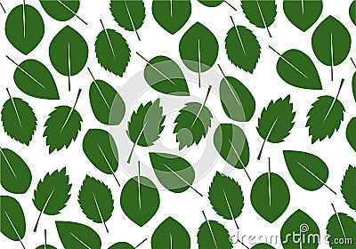 Green Leaves Pattern. Vector Illustration. Vector Pattern. Plants in garden. Vector Illustration