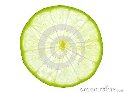 Green lemon slice backlit Stock Photo