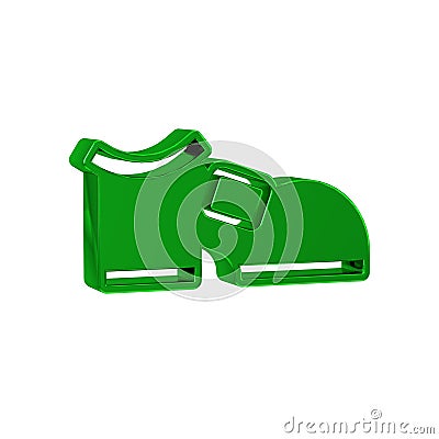 Green Leprechaun boot icon isolated on transparent background. Happy Saint Patricks day. National Irish holiday. Stock Photo