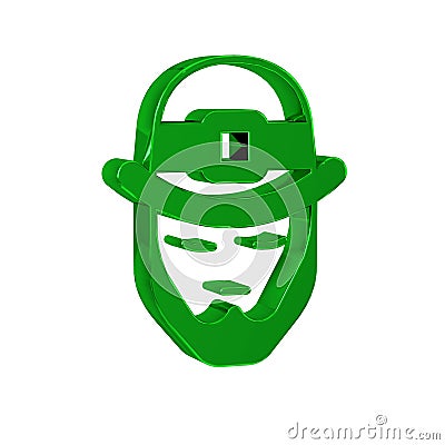 Green Leprechaun icon isolated on transparent background. Happy Saint Patricks day. National Irish holiday. Stock Photo