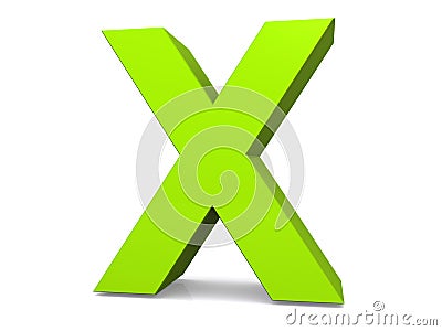 Green Letter X Stock Photo