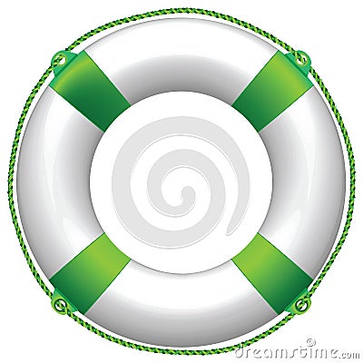 Green life buoy Cartoon Illustration