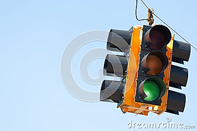 Green light traffic signal with copy space Stock Photo