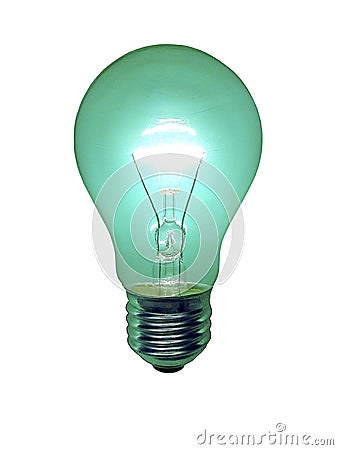 Green Lightbulb Stock Photo