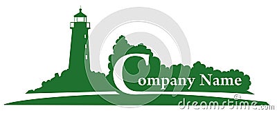 Green Lighthouse Vector Illustration