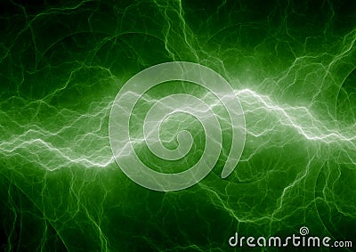 Green lightning strike Stock Photo