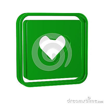 Green Like heart icon isolated on transparent background. Counter Notification Icon. Follower Insta. Stock Photo