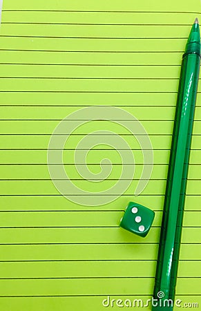 Green lined paper Stock Photo