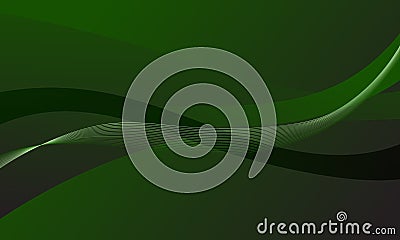 green lines waves curves soft gradient abstract background Vector Illustration