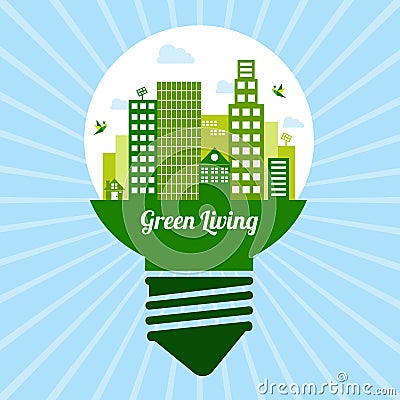 Green living icon Vector Illustration