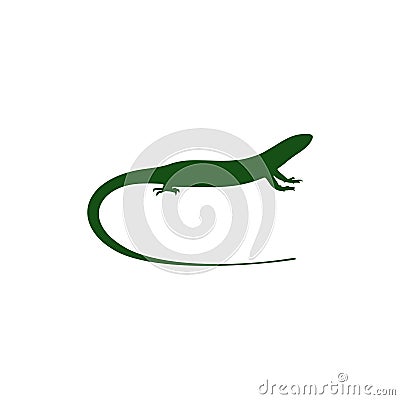 Green lizard icon for web design isolated on white background Stock Photo