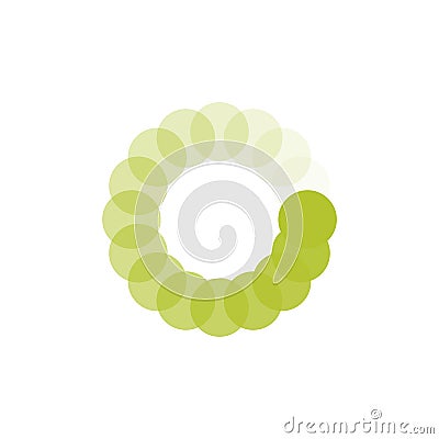 Green Loading circle icon. Buffer loader or preloader. Donload or Upload. Vector illustration isolated on white background Cartoon Illustration