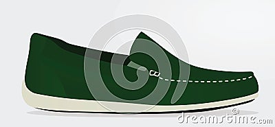 Green loafer, side view Vector Illustration