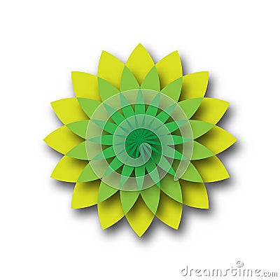 Green lotus - symbol of yoga, wellness, beauty and spa. Vector illustration Vector Illustration