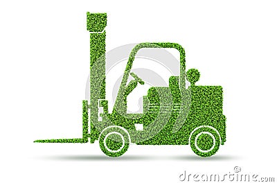 The green low emission electic vehicle concept - 3d rendering Stock Photo