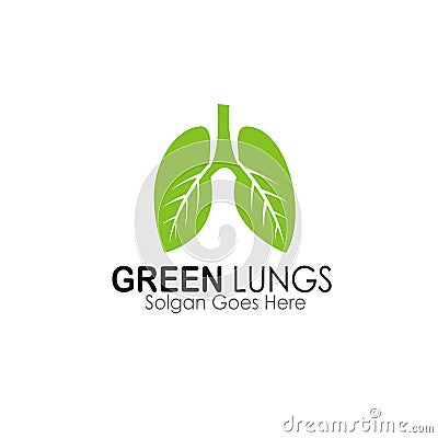 Green lungs logo design Stock Photo