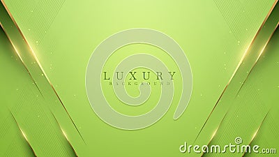 Green luxury background with golden lines, modern 3D style backdrop. illustration from vector about modern template deluxe design Vector Illustration