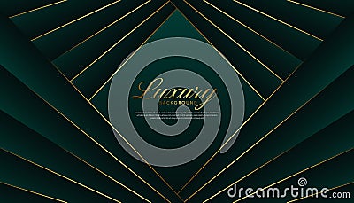 Green luxury triangle lines background. Elegant style concept. Vector illustration Vector Illustration