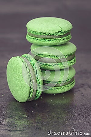 Green macaron Stock Photo